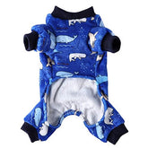 KUTKUT 2 Pcs Dog Bodysuits for Small Dog Boy Girl Fleece Puppy pjs Jammies 4 Leg Dog Clothes for Maltese, Shihtzu Winter Warm Onesies Jumpsuit Clothing for Pet Dogs Cats Male & Female - kutku